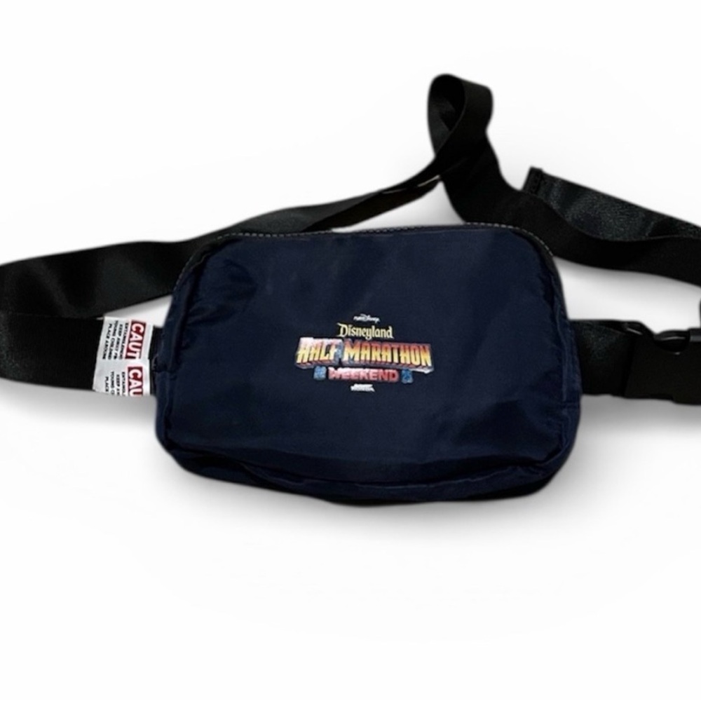 Disneyland rundisney Navy Blue Fanny pack waist bag plus patches